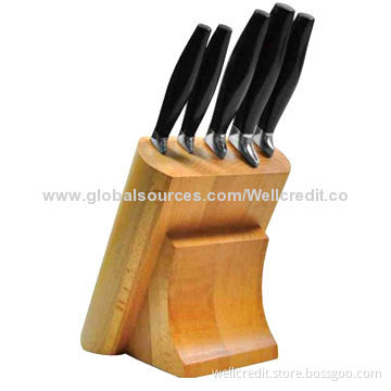 Hot selling S/S knife set with wooden block and good quality